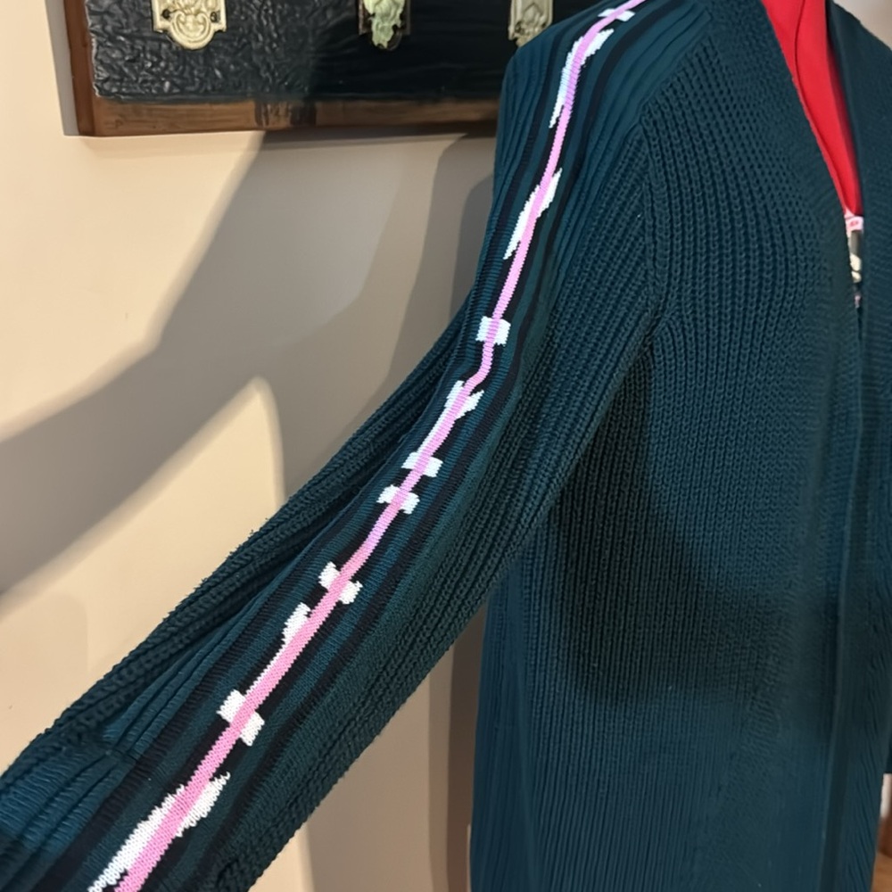 Marc Cain Green Knit Open Front Sweater Cardigan - Picture 4 of 16